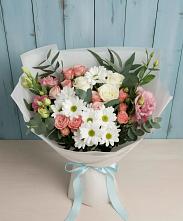Букет цветов из:  Розы, Лизиантусы и Хризантемы #REPLACE_PRED# Моршанске