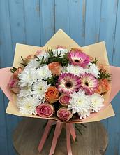 Букет цветов из:  Розы, Герберы и Хризантемы в Моршанске