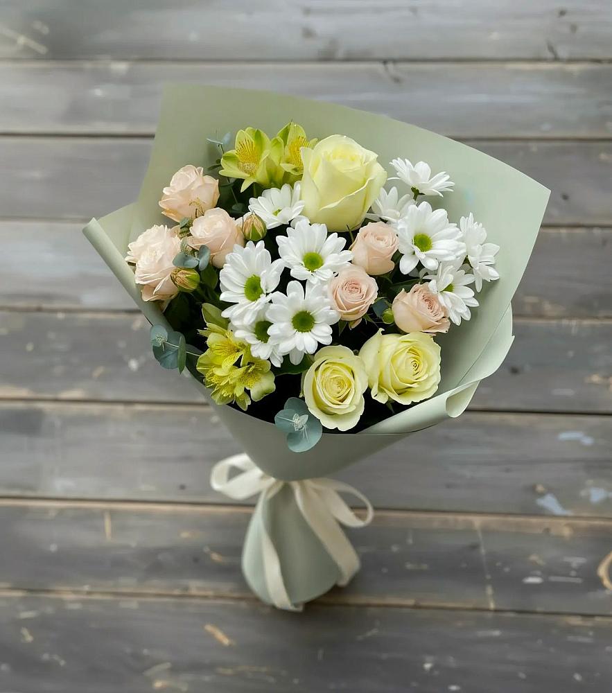 Букет цветов из: Альстромерии, Розы и Хризантемы в Моршанске