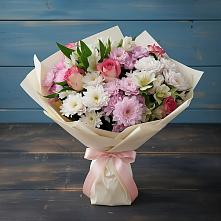 Букет цветов из:  Хризантемы, Альстромерии и Розы в Моршанске