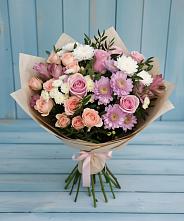 Букет цветов из:  Хризантемы, Розы и Альстромерии #REPLACE_PRED# Моршанске