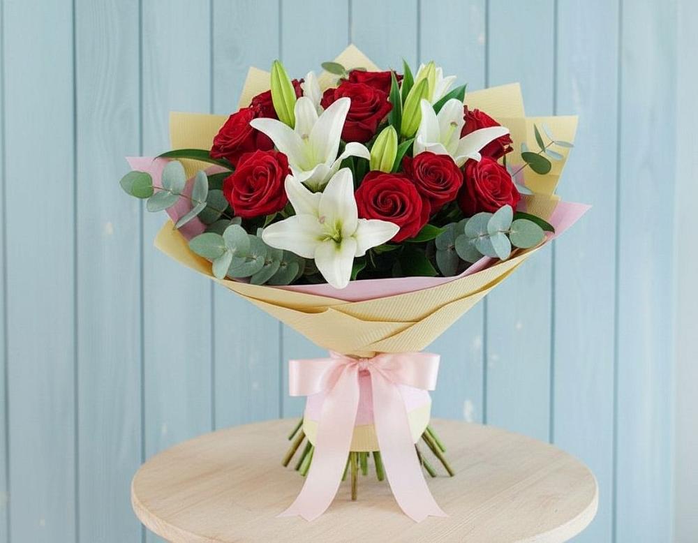 Букет цветов из: Лилии и Розы в Моршанске